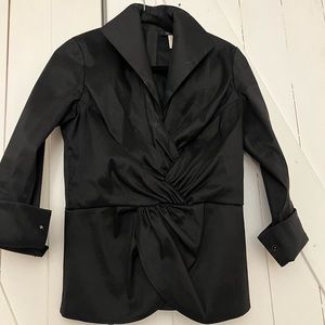 Black Taffetta Blouse
Brand: Tadashi Shoji 
Size 08
